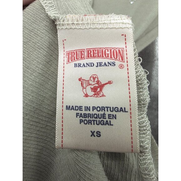 True Religion Sage Green Henley Long Sleeve Cotton Shirt Xs - Picture 4 of 9